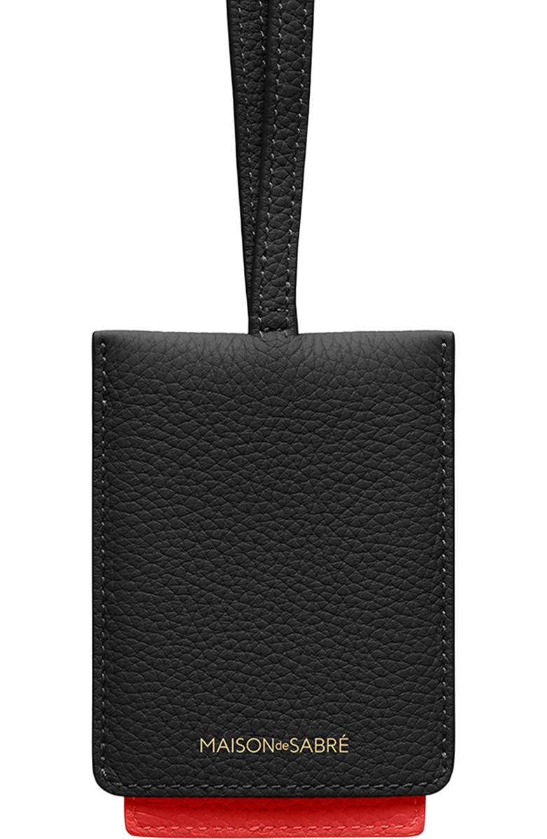 MAISON de SABRÉ Leather ID Lanyard, Main, color, Rouge Noir