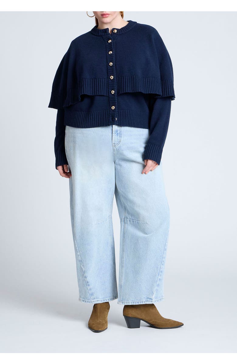 ELOQUII Cape Sweater, Alternate, color, Navy