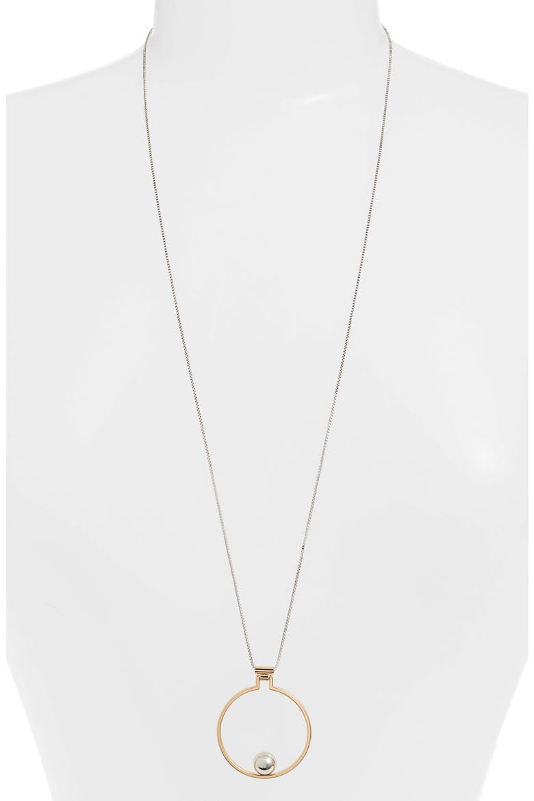 Mini Saros Pendant Necklace, Main, color, TWO TONE