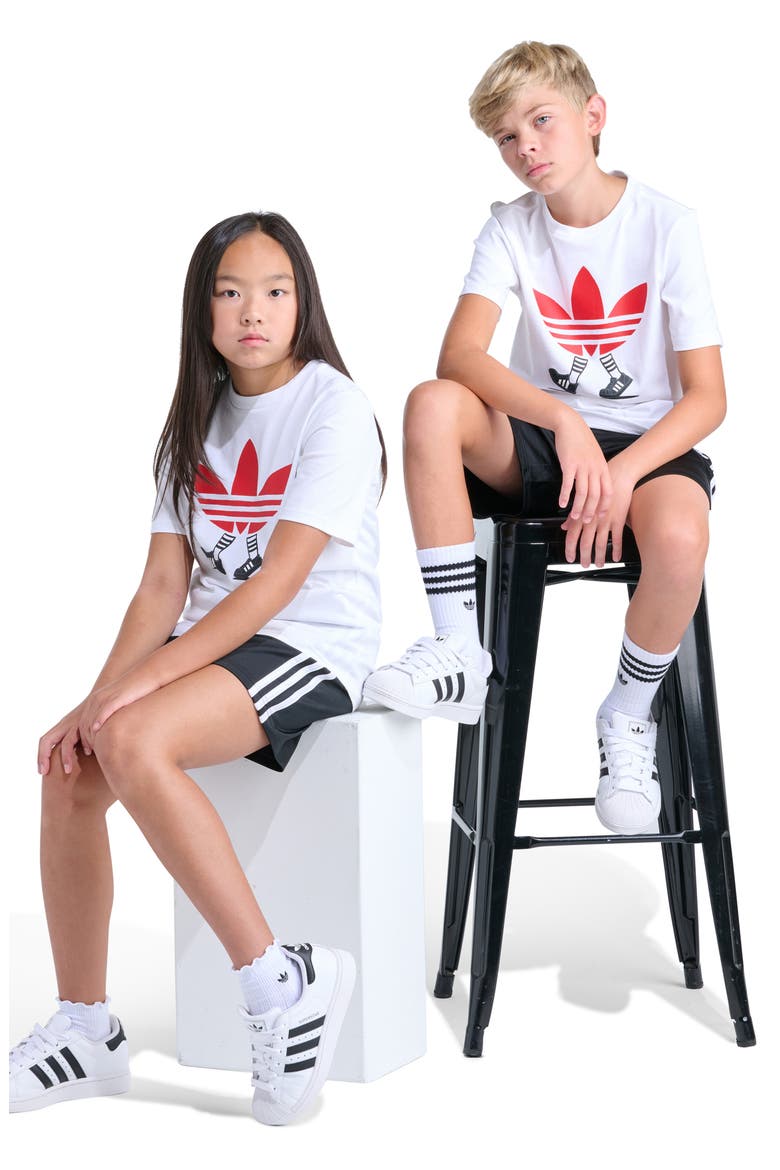 Kids' Walking Trefoil Graphic T-Shirt, Alternate, color, WHITE