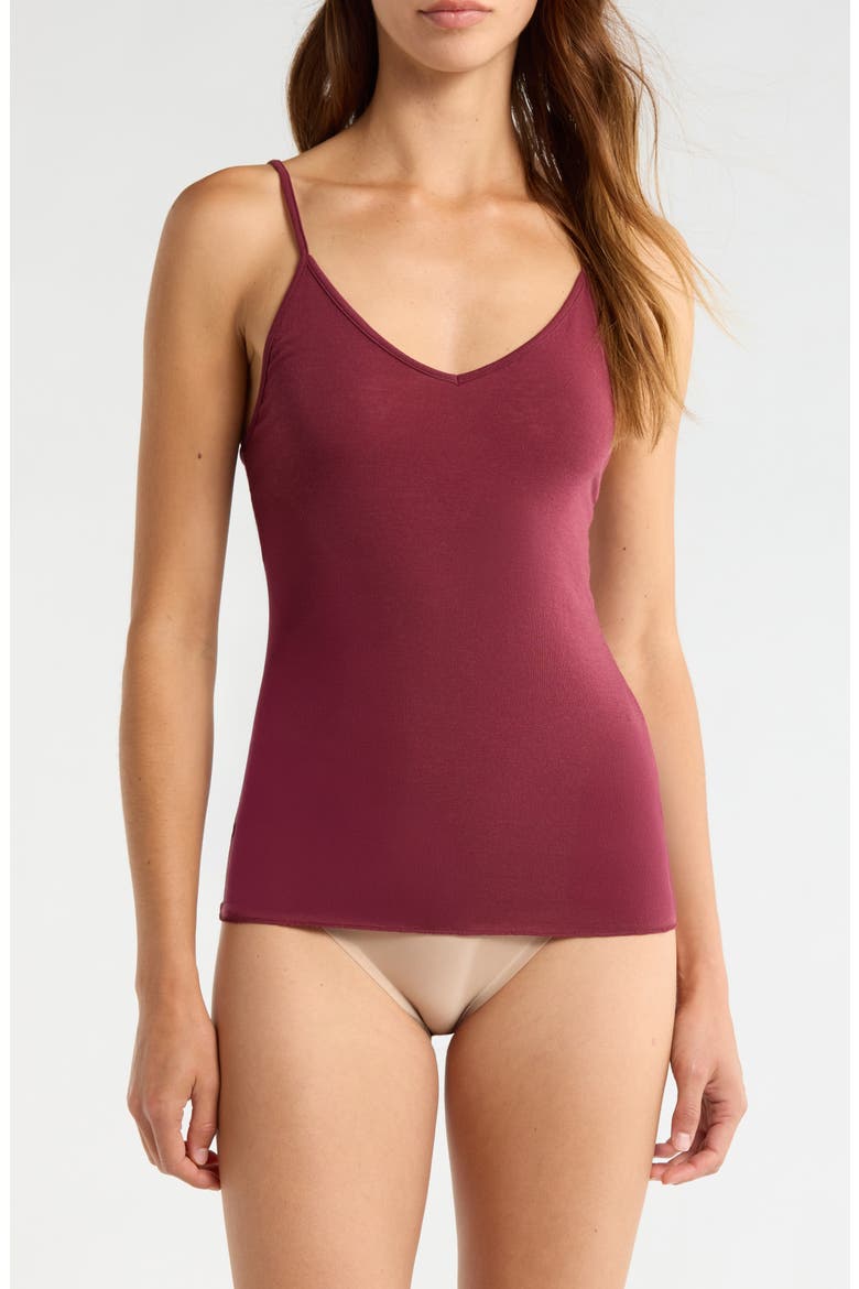 Luxe Delicate Layering Camisole, Main, color, BURGUNDY TANNIN