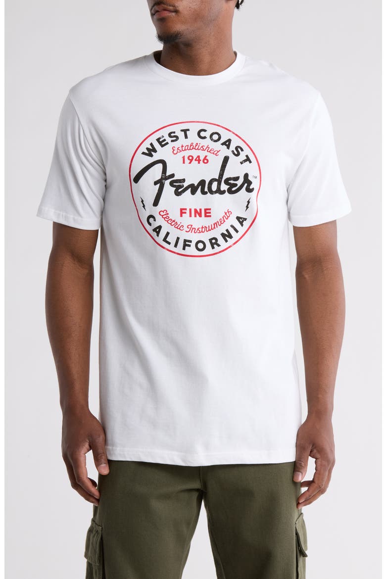 Fender Cotton Graphic T-Shirt, Main, color, WHITE