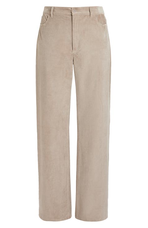 BEIGE CLASSIC CORDUROY STRAIGHT LEG TROUSERS main image 0