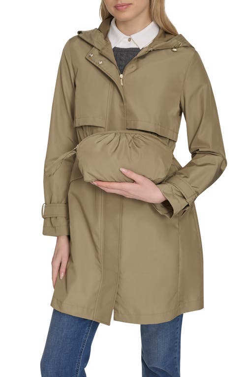 Cole Haan Signature Hooded Trench Raincoat In Sage