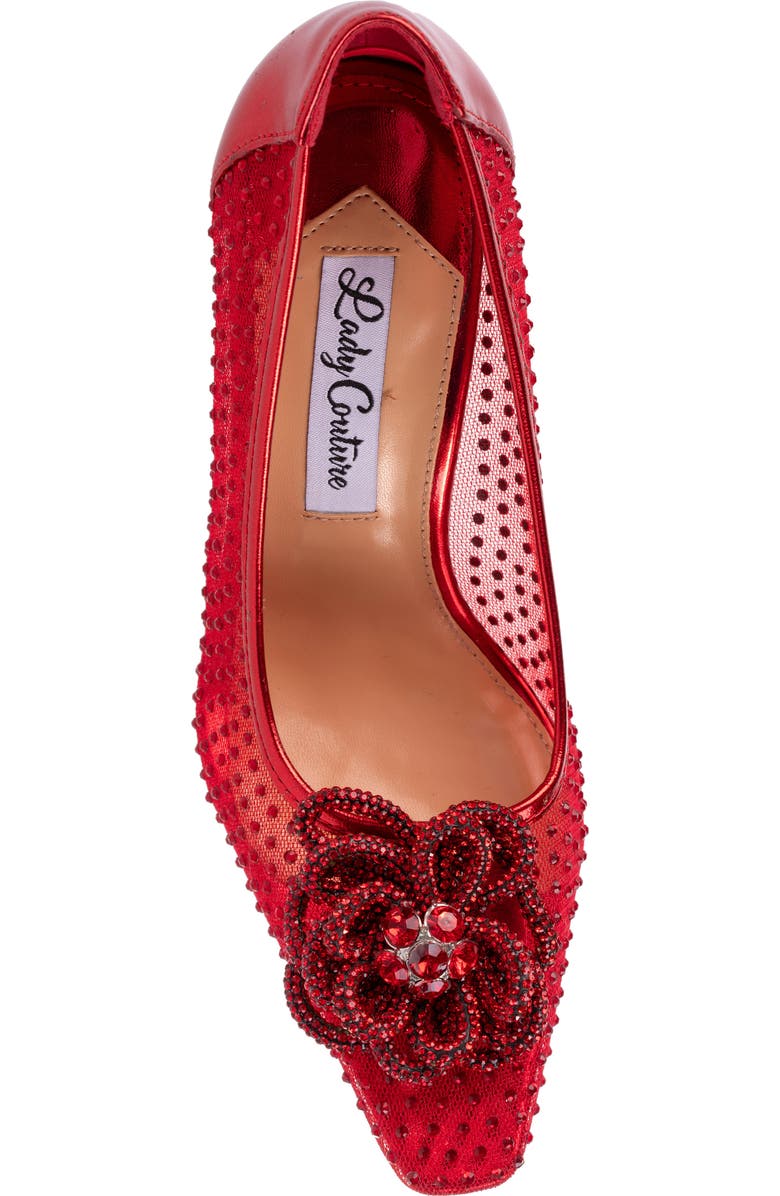 LADY COUTURE Rhinestone Mesh Pump, Alternate, color, Red