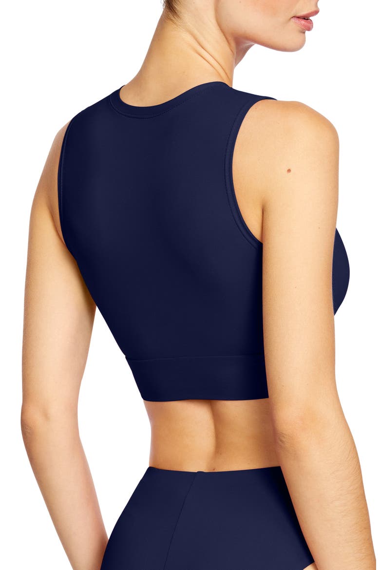 Ava Tie Front Bikini Top, Alternate, color, NAVY