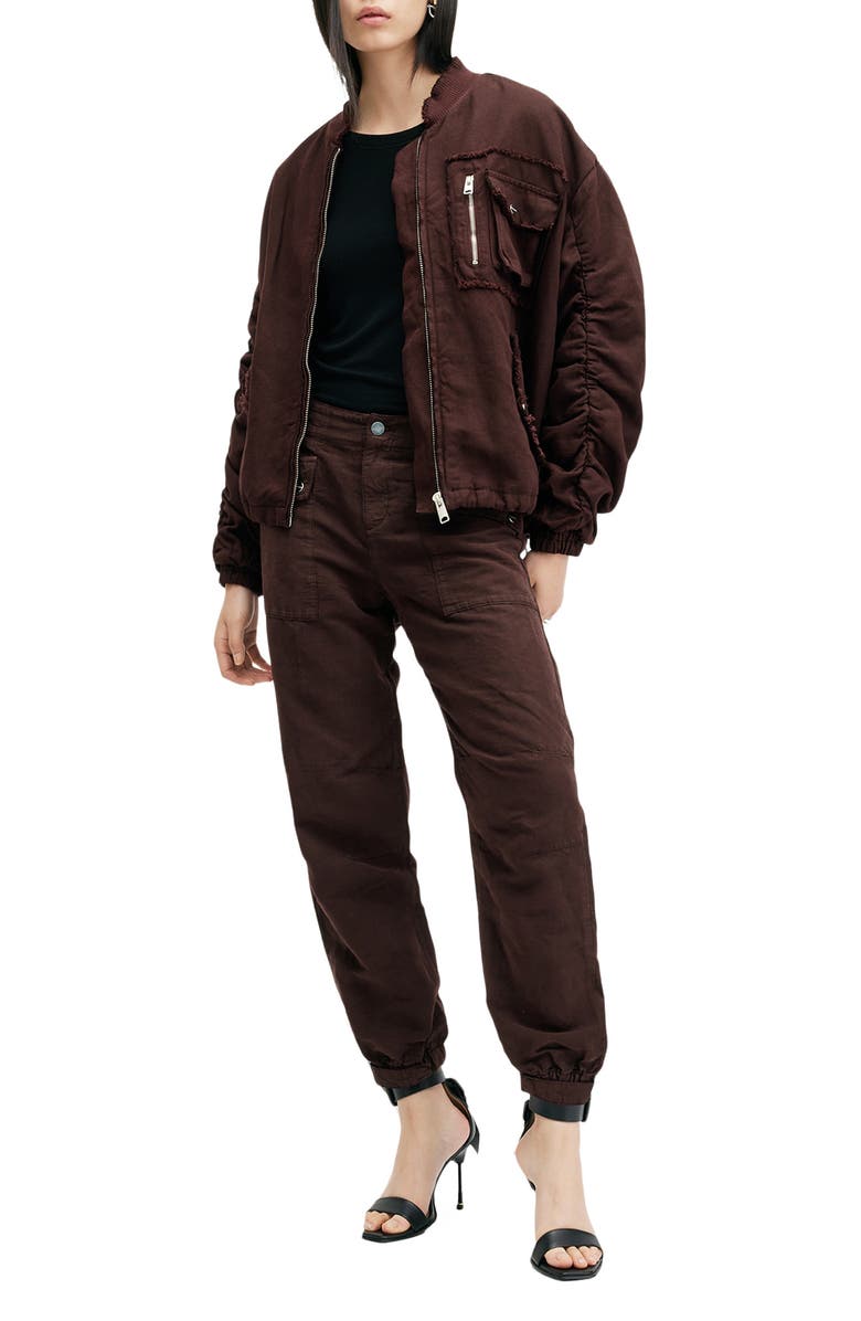 AllSaints Val Cargo Joggers, Alternate, color, Dark Wine Red