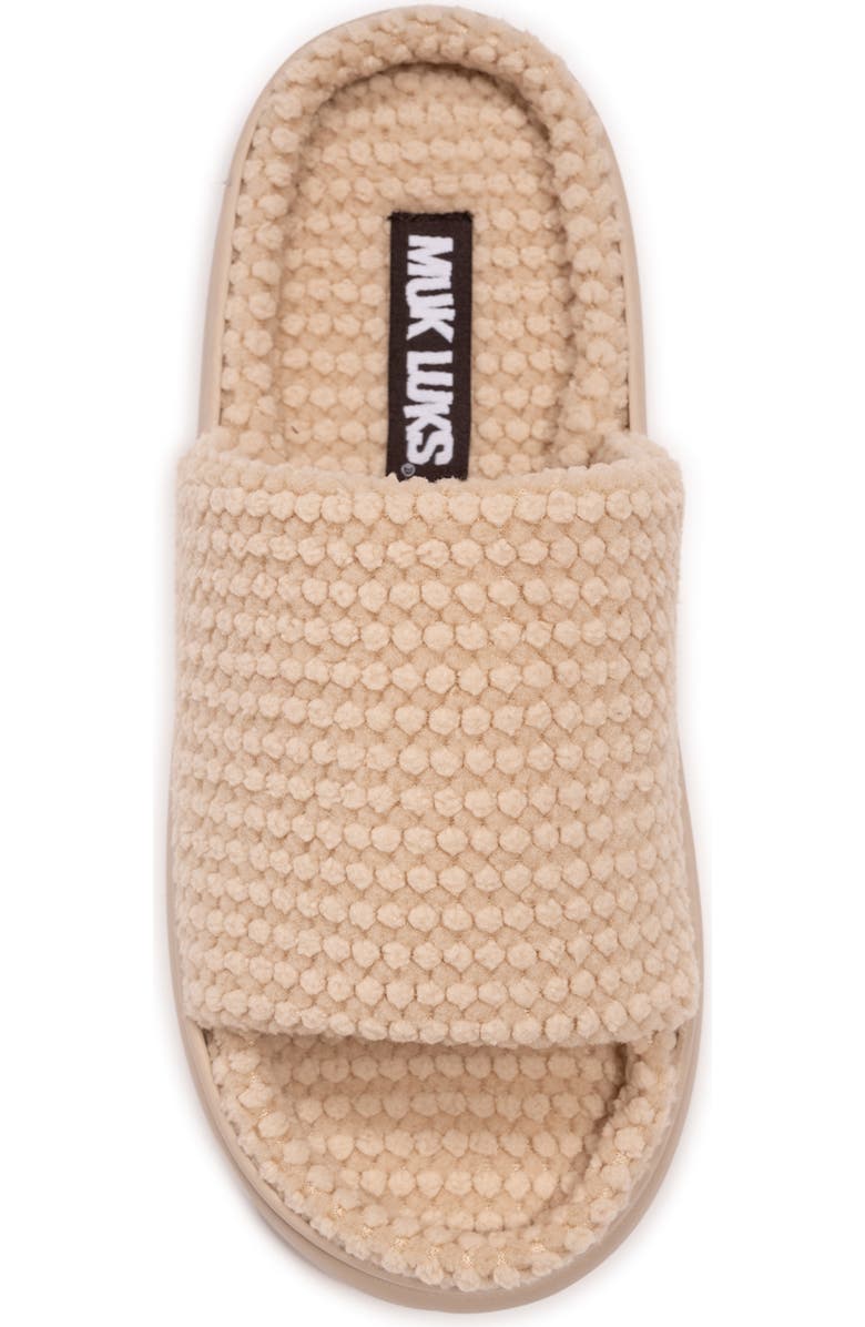 MUK LUKS Marsai Faux Shearling Slipper, Alternate, color, Wheat Knit
