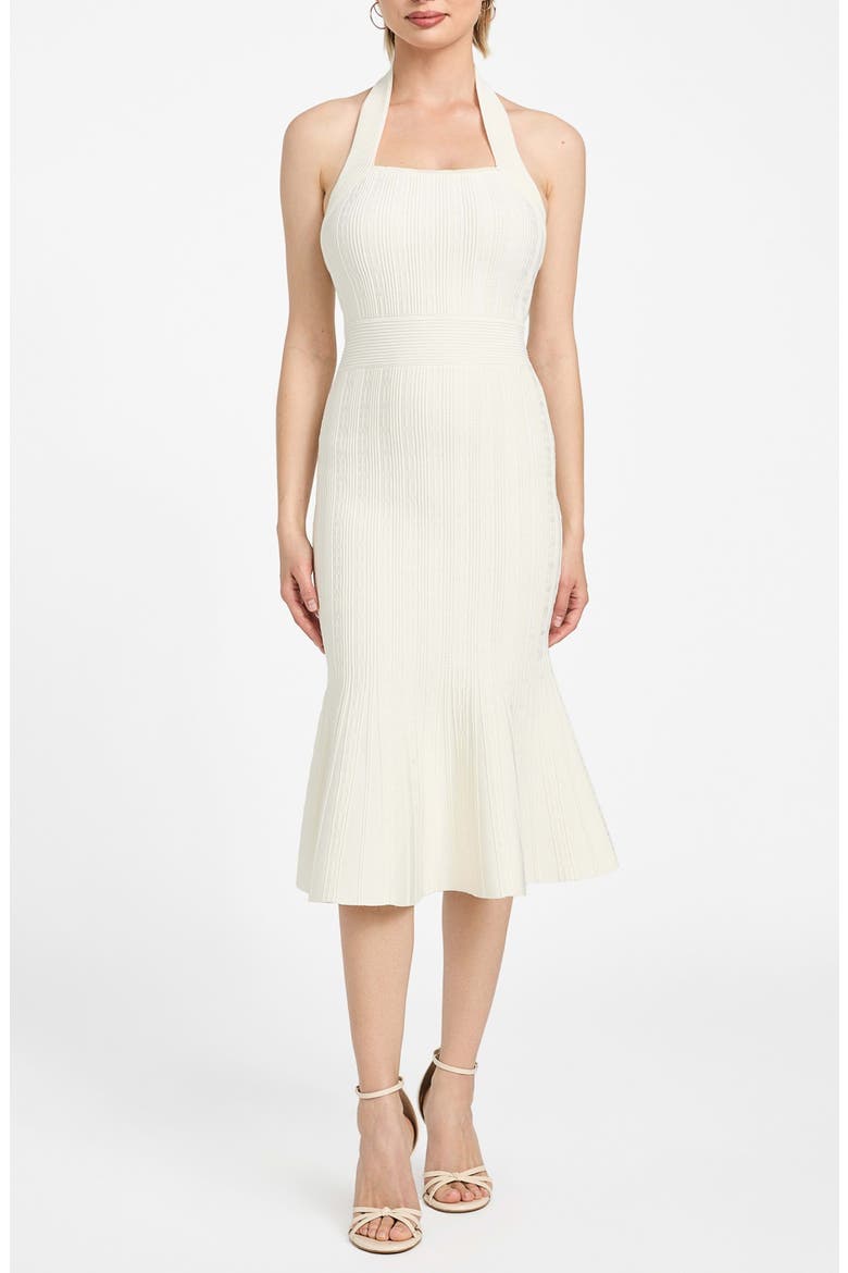 Sofie Halter Strap Sweater Dress, Main, color, DOVE WHITE