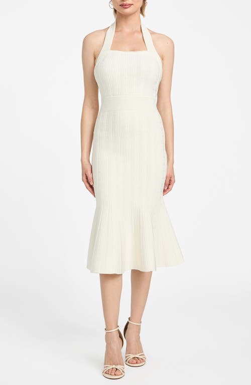 Guess Sofie Halter Strap Sweater Dress In White
