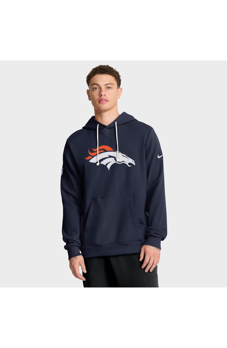 Nike Men's Nike Navy Denver Broncos Sideline Standard Issue Initial Home Dri-FIT Hoodie, Main, color, Navy