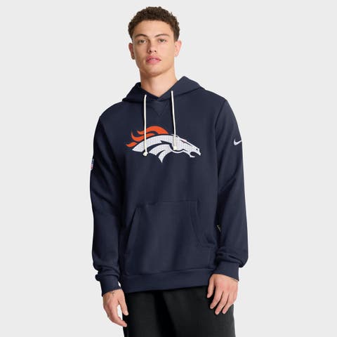 Men's Nike Navy Denver Broncos Sideline Standard Issue Initial Home Dri-FIT Hoodie