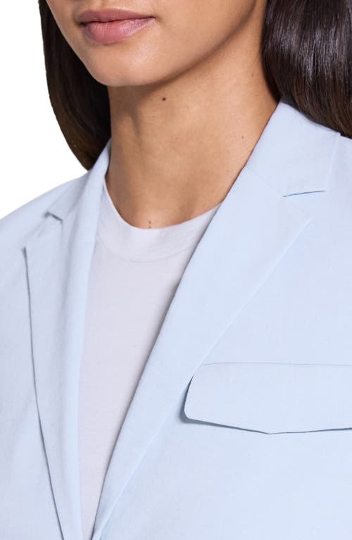 Theory Shrunken Crunch Linen Jacket In Pearl Blue
