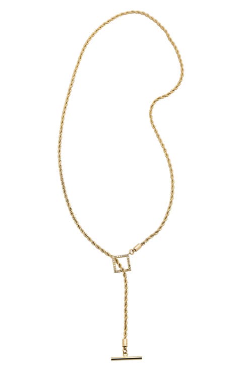 Rope Lariat with Pavé Diamonds
