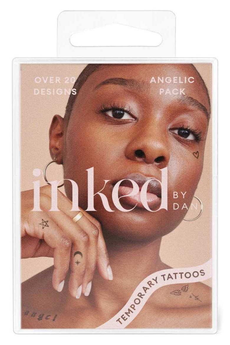 Angelic Temporary Tattoos, Alternate, color, BLACK