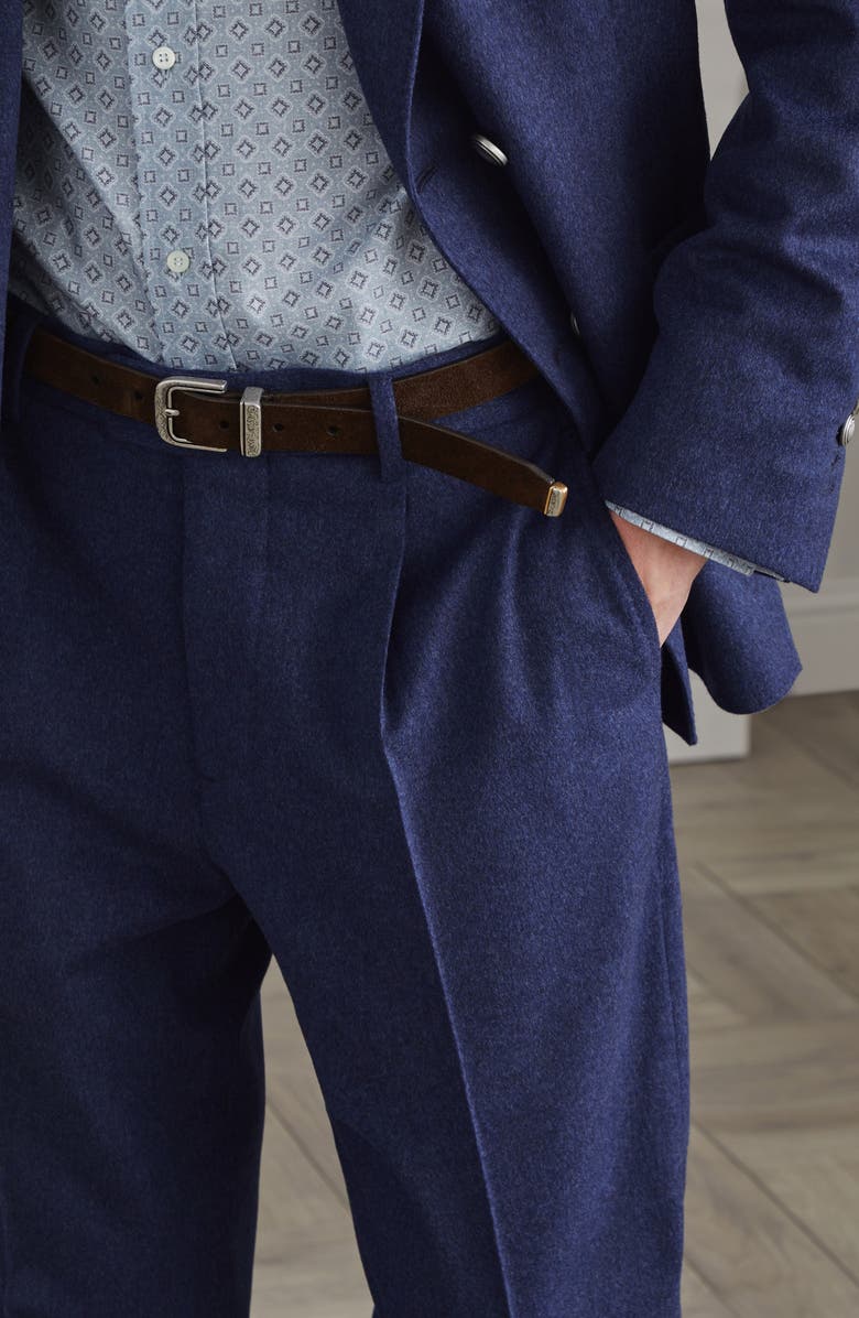 Brunello Cucinelli Flannel leisure fit trousers, Alternate, color, 