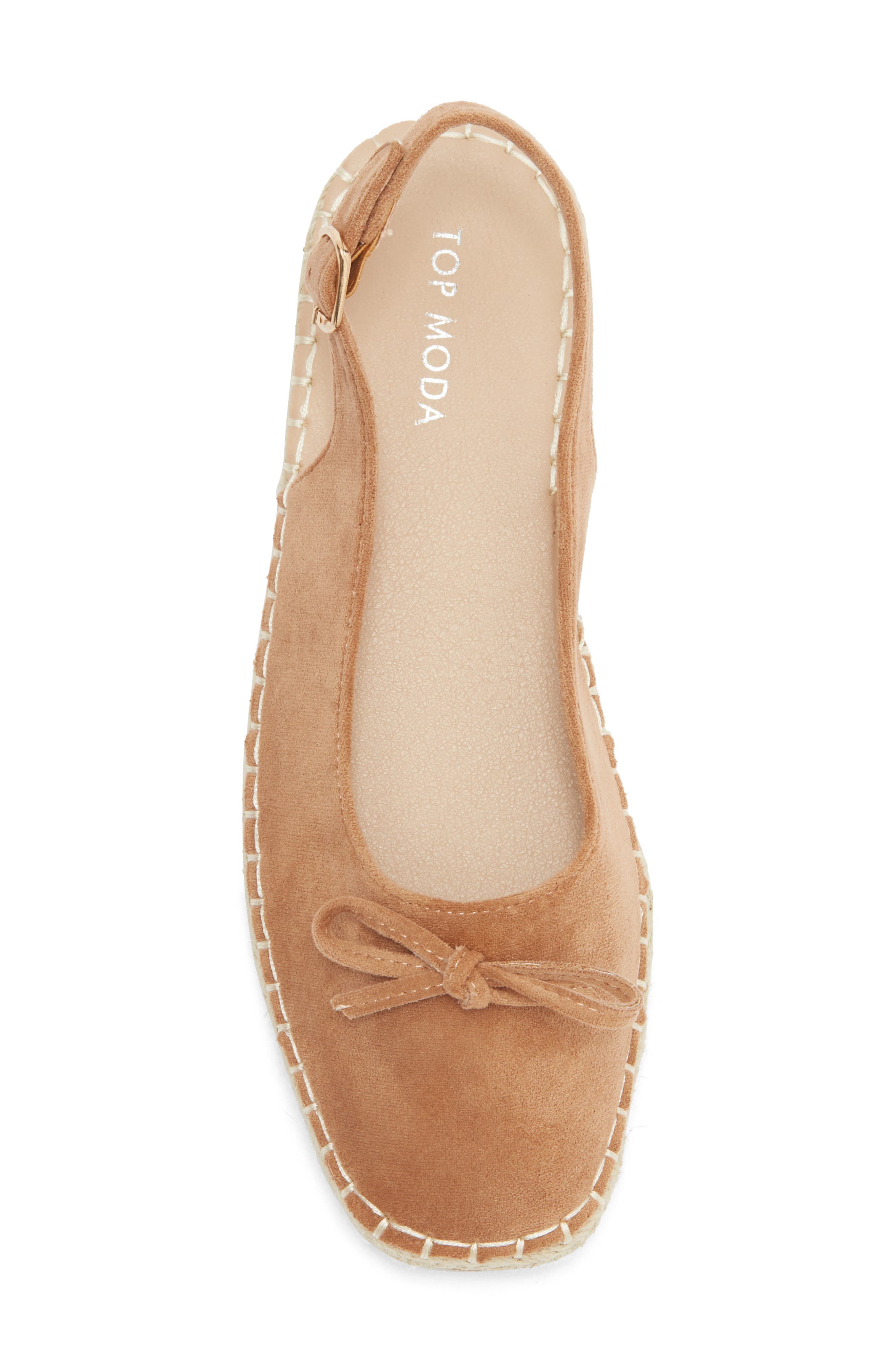 TOP MODA Fallon Slingback Flat, Alternate, color, Camel Suede