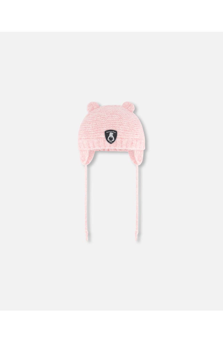 Deux par Deux Baby Girl's Knit Hat With Ears Pink, Main, color, Coral Cloud