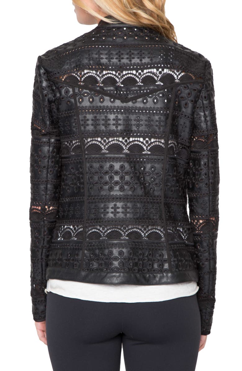 Willow & Clay Eyelet Faux Leather Jacket, Alternate, color, 