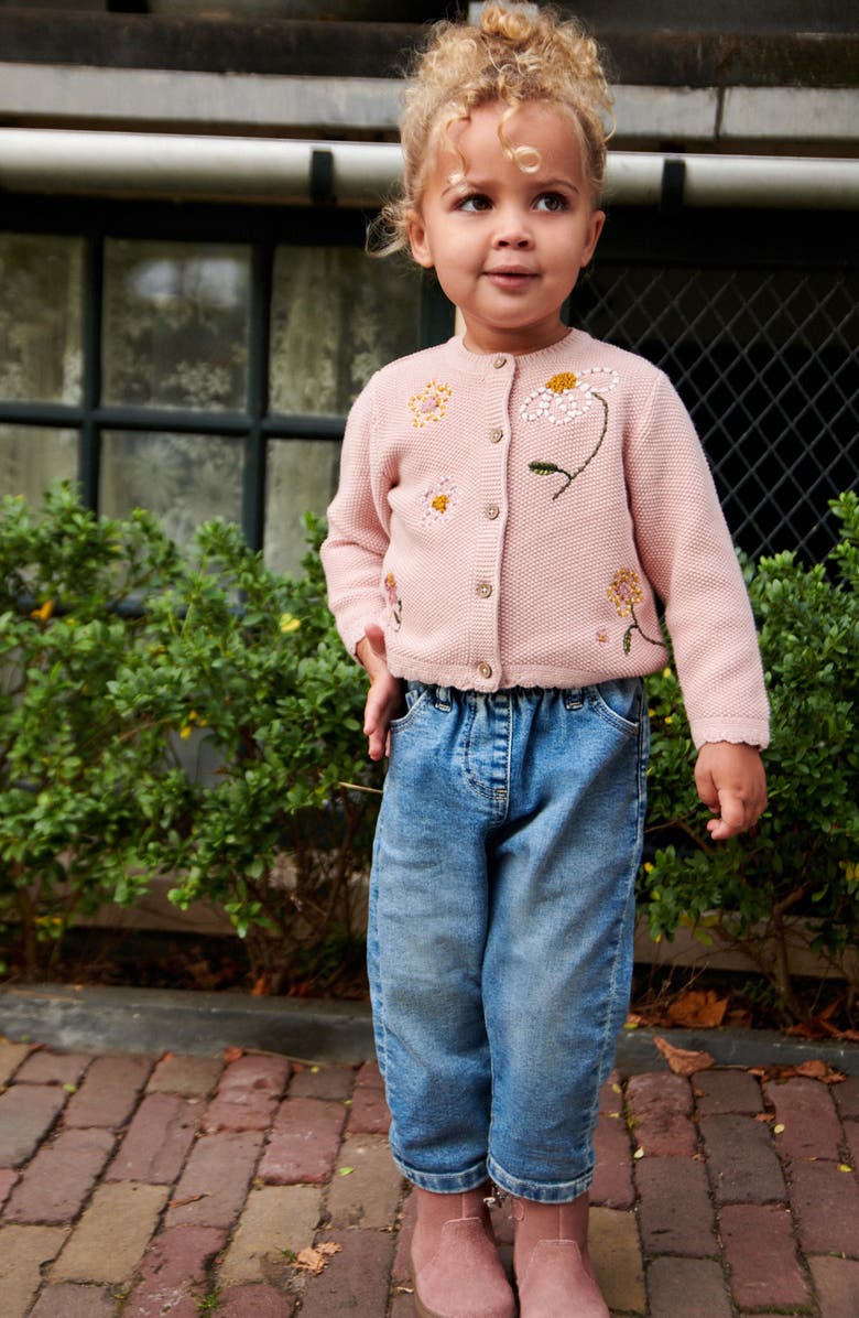 NEXT Kids' Floral Embroidered Cotton Cardigan, Alternate, color,