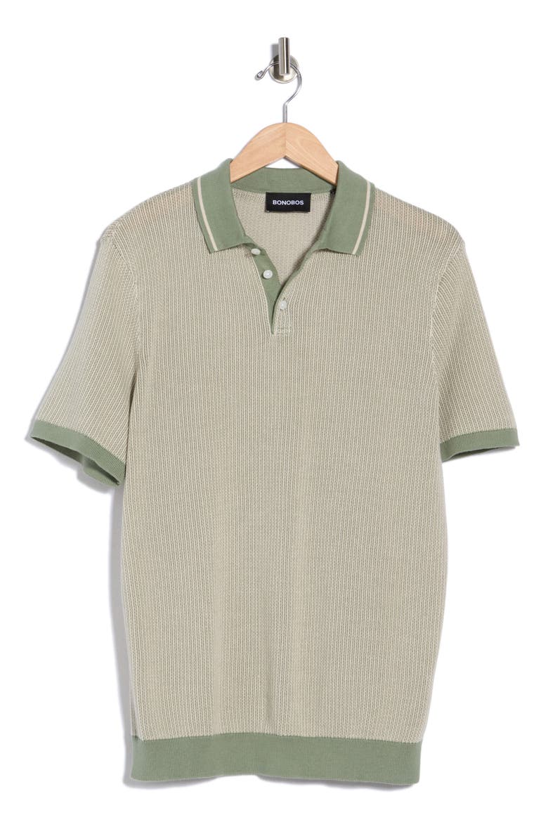 Cotton Polo Sweater, Alternate, color, SEA SPRAY/ MOONBEAM