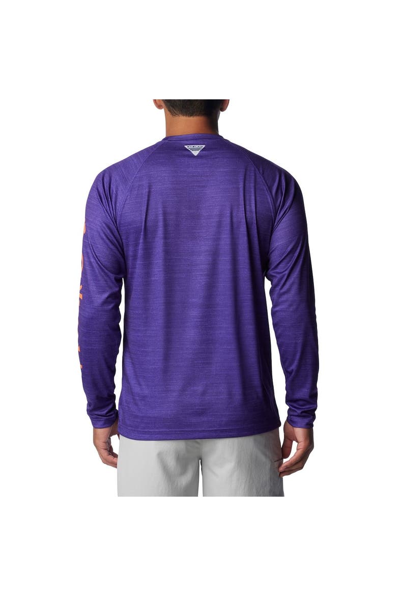 Men's Columbia  Purple Clemson Tigers PFG Terminal Tackle Omni-Shade Raglan Long Sleeve T-Shirt, Alternate, color, Purple