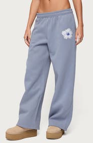 EDIKTED Tropical Bloom Wide Leg Sweatpants