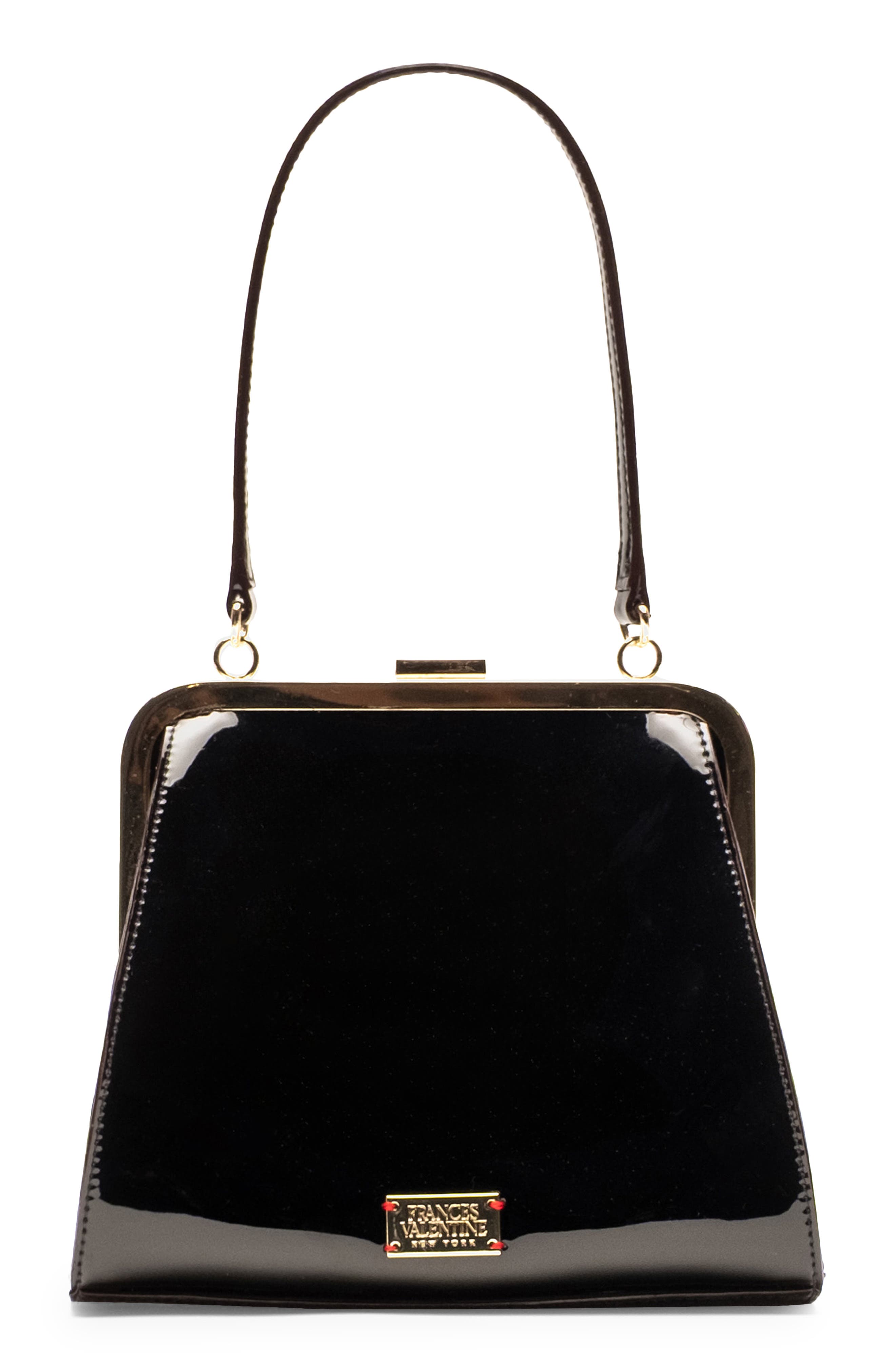 Frances Valentine Lulu Leather Frame Clutch, Main, color, 