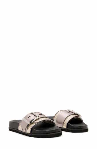 AllSaints Ellie Raffia Stud Slide Sandal