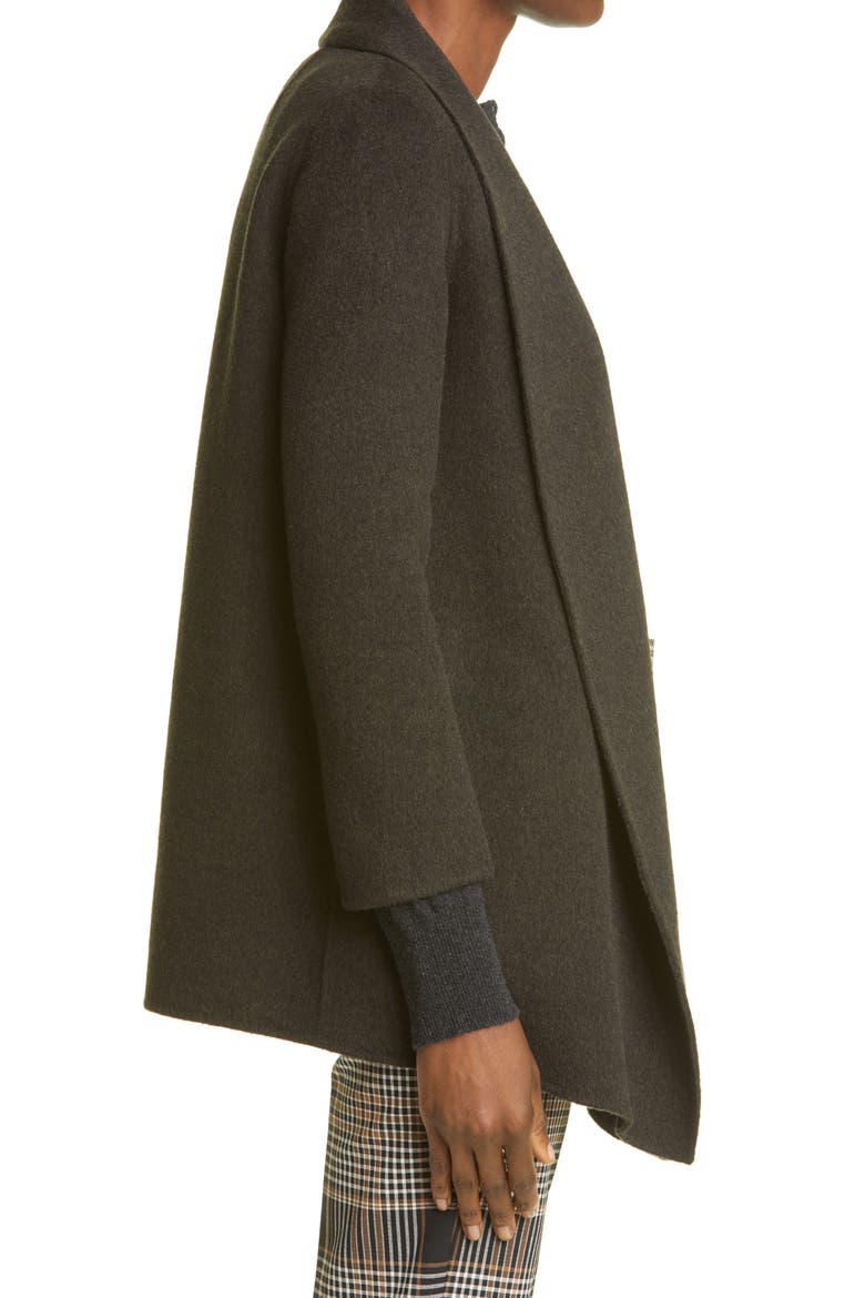 Clairene Luxe Shawl Collar Coat, Alternate, color, THYME