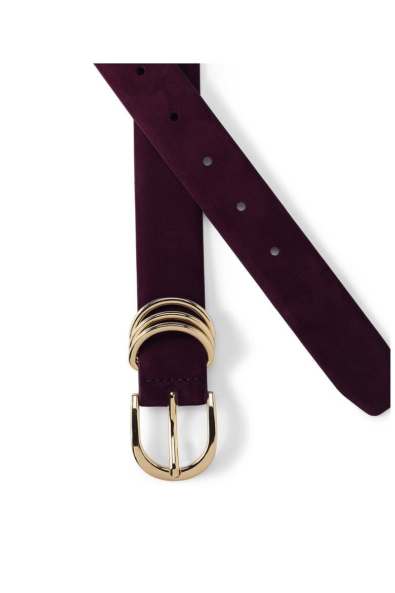 Nubuck Multi Keeper Belt, Alternate, color, Lush Burgundy