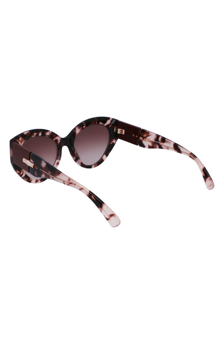 Longchamp Roseau 54mm Gradient Cat Eye Sunglasses, Alternate, color, Rose Havana