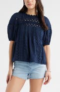Caslon® Rickrack Trim Popover Top