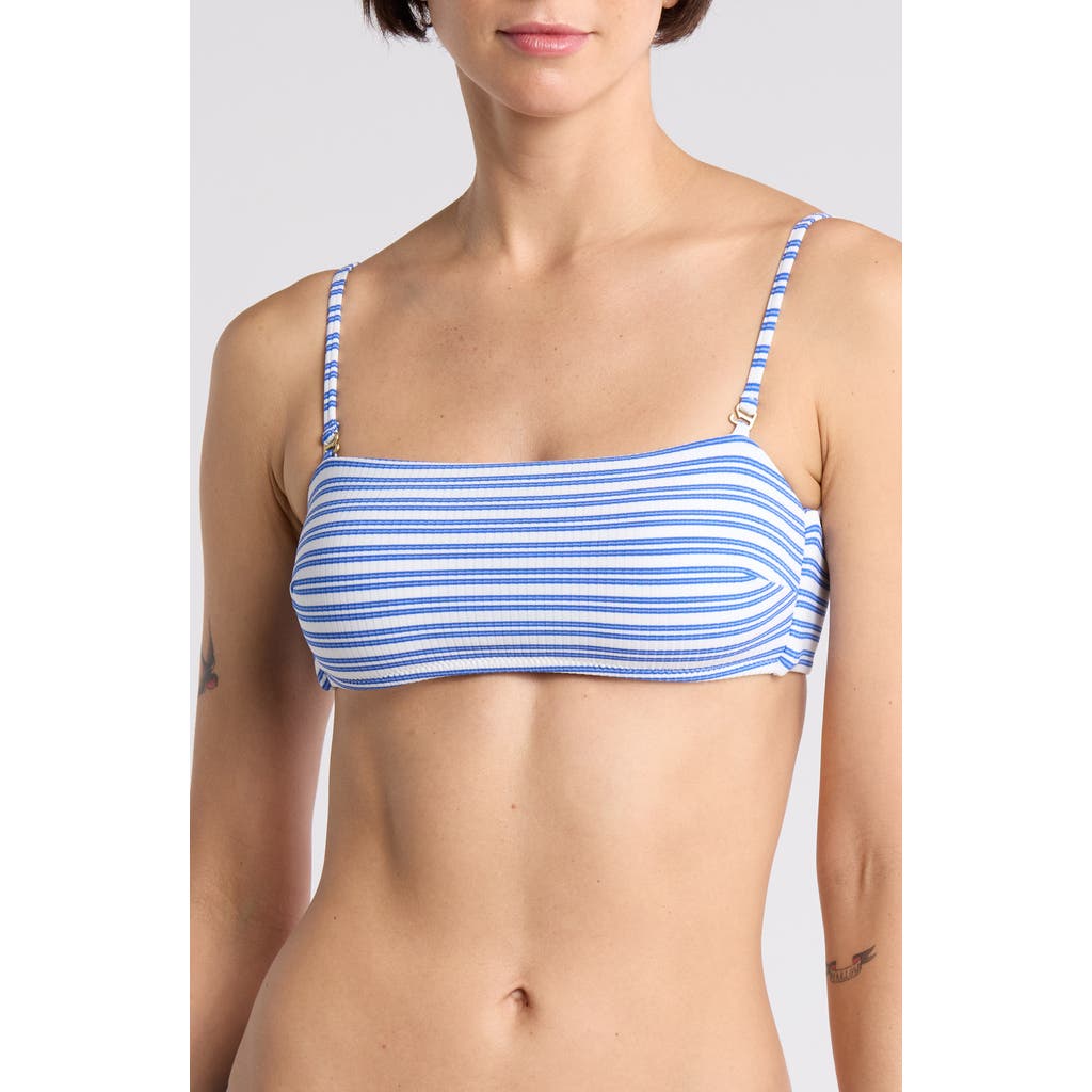 Shop Vitamin A ® Mila Bandeau Bikini Top In Blue Stripe