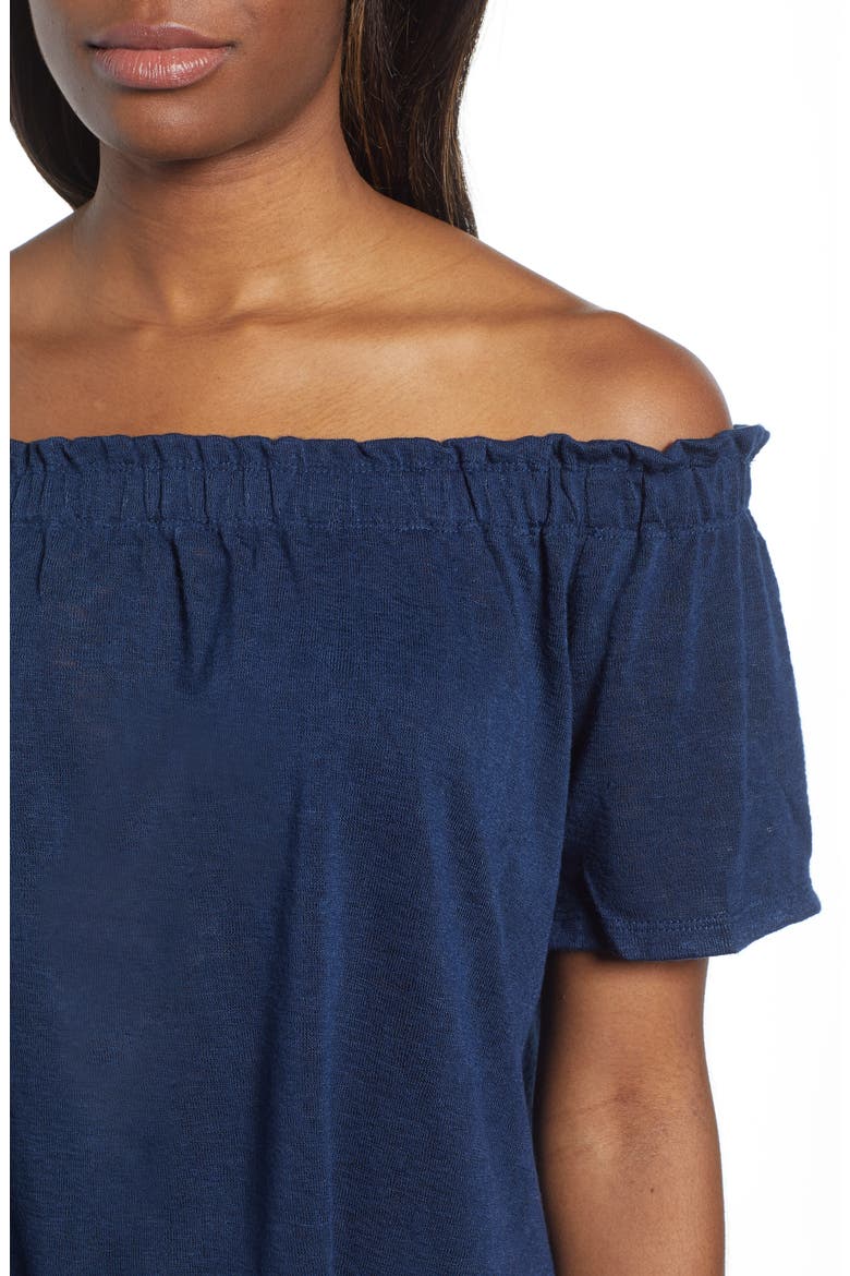 Carlee Off the Shoulder Top, Alternate, color, INK