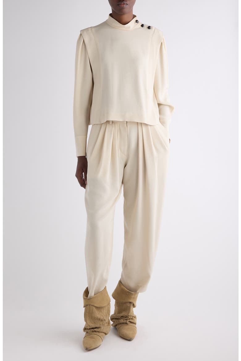 Janice Pleated Ankle Pants, Alternate, color, ECRU