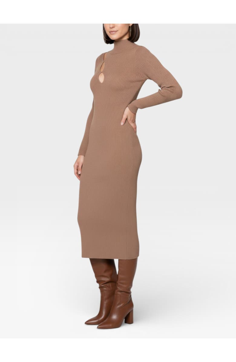 RACHEL Rachel Roy Clarke Mock Neck Sweater Midi Dress, Alternate, color, Almond