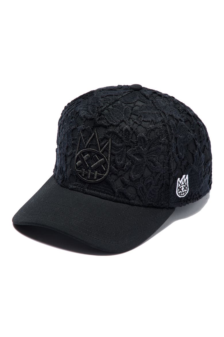 Shimuchan Logo Embroidered A-Frame Trucker Hat, Main, color, BLACK