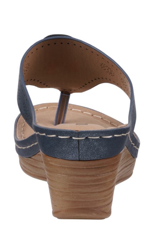 Gc Shoes Willa Flower Wedge Sandal In Blue