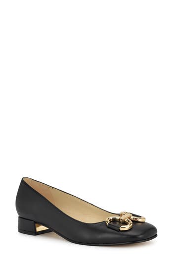Nine West Women's Works Slip-on Square Toe Dress Pumps In Black