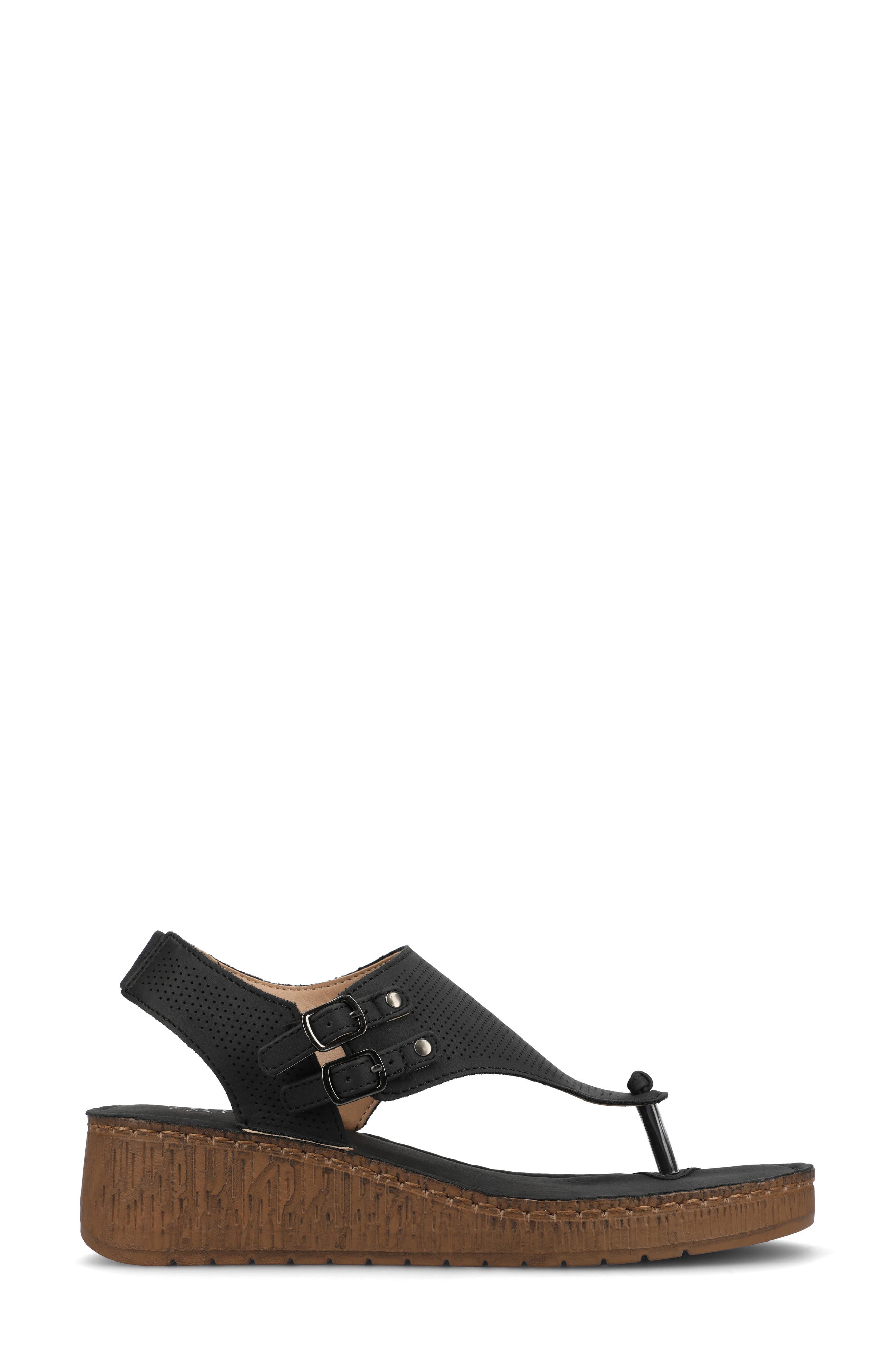 Journee Collection JOURNEE Mckell Wedge Sandal, Alternate, color, Black