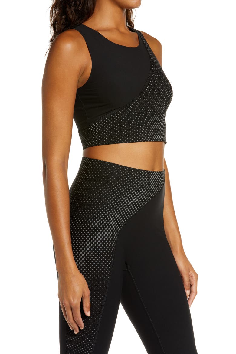 Every.Wear Reflective Crop Top, Alternate, color, VERY BLACK/SILVER