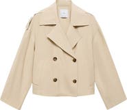 MANGO Crop Trench Coat