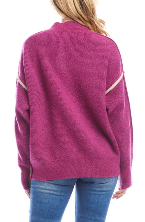 Karen Kane Colorblocked Mock Neck Sweater In Neutral