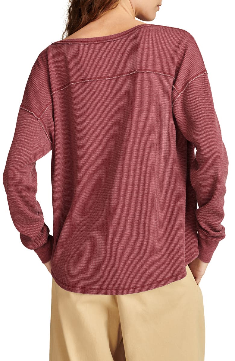 Lucky Brand Waffle Stitch Top, Alternate, color, Red Melody