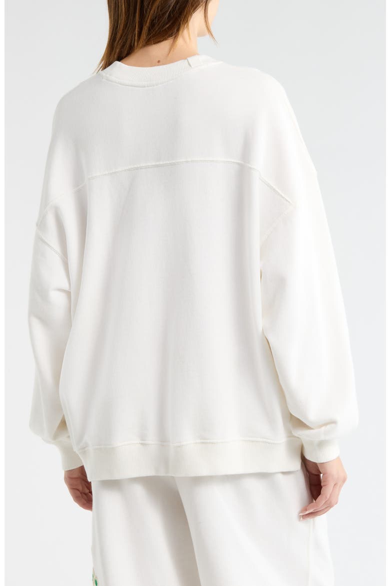FP Movement All Star Embroidered Logo Cotton Blend Sweatshirt, Alternate, color, WHITE COMBO
