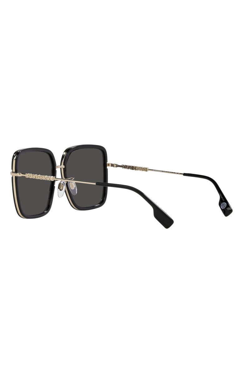 Burberry Benedict 59mm Pilot Sunglasses, Alternate, color, Black