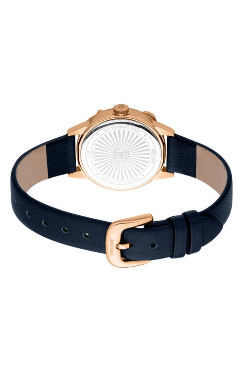 ROBERTO CAVALLI ROBERTO CAVALLI CRYSTAL LEATHER STRAP WATCH, 30MM 