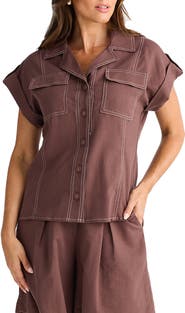 Brave+True Portia Stripe Button-Up Shirt