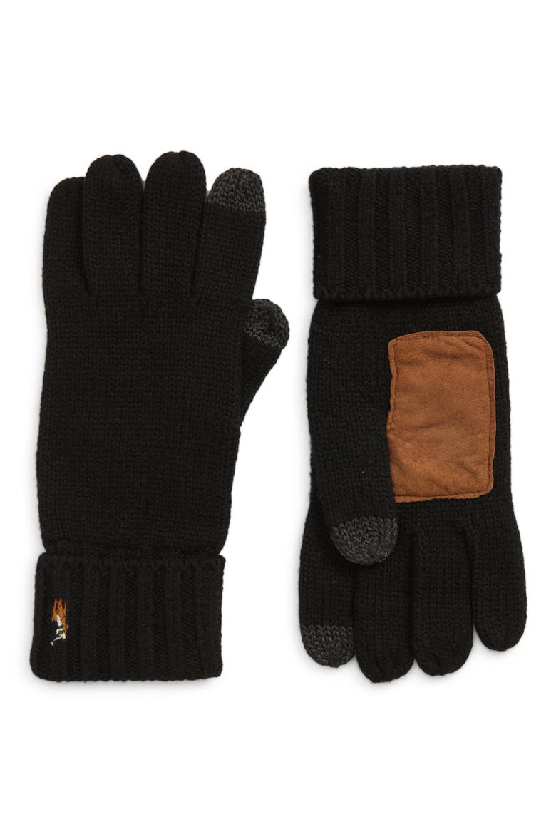 Signature Merino Wool Tech Gloves, Main, color, BLACK